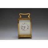 AN ENGLISH BRASS CARRIAGE CLOCK, H 13.5 cm