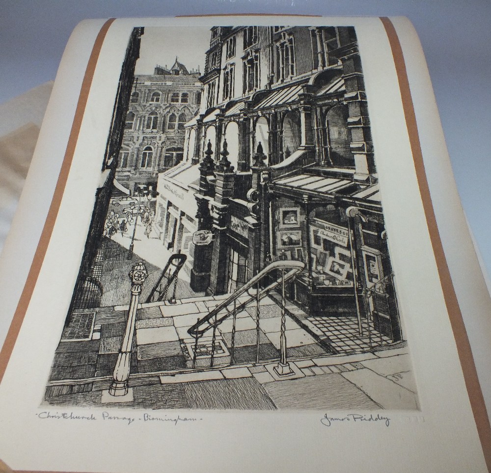 JAMES PRIDDEY (1916 - 1980). 'Chamberlain Place, Birmingham', 'Christchurch Passage, Birmingham' an - Image 4 of 6