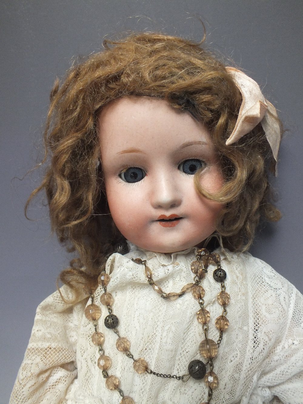 A WITSCH NO 201 GERMAN BISQUE HEADED DOLL, impressed marks to back of head, sleeping eyes, composi - Bild 3 aus 6