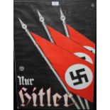 ELECTION POSTER 'NUR HITLER', to vote for Hitler and his N.S.D.A.P 1933, printed by Schroff-Druck,