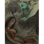 AFTER MARC CHAGALL (1887 - 1985). 'Eve incurs Gods displeasure', unsigned lithograph printed by Fe