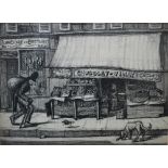 ATTRIBUTED TO SNOW GIBBS (1882 - c.1970). French street scene, pencil and charcoal, unsigned, fram