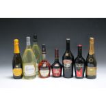 A SELECTION OF WINES AND SPIRITS TO INCLUDE 1 BOTTLE OF COURVOISIER, and 1 bottle 50cl bottle of De