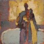 AN IMPRESSIONIST FIGURE STUDY, signed and dated 1974 lower left but indistinct, oil on board, unfra