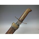 A DUTCH HEMBRUG KLEEWANG SHORT SWORD, having curved single fullered blade stamped Hembrug, complete