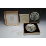 A HALLMARKED SILVER BERNARD BUFFET LIMITED EDITION SILVER PLATE 'GAZELLE', complete with presentat