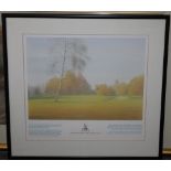 A SET OF SIX COLOURED GOLFING INTEREST PRINTS, to include 'Woburn, Royal County Down, St. Andrews,