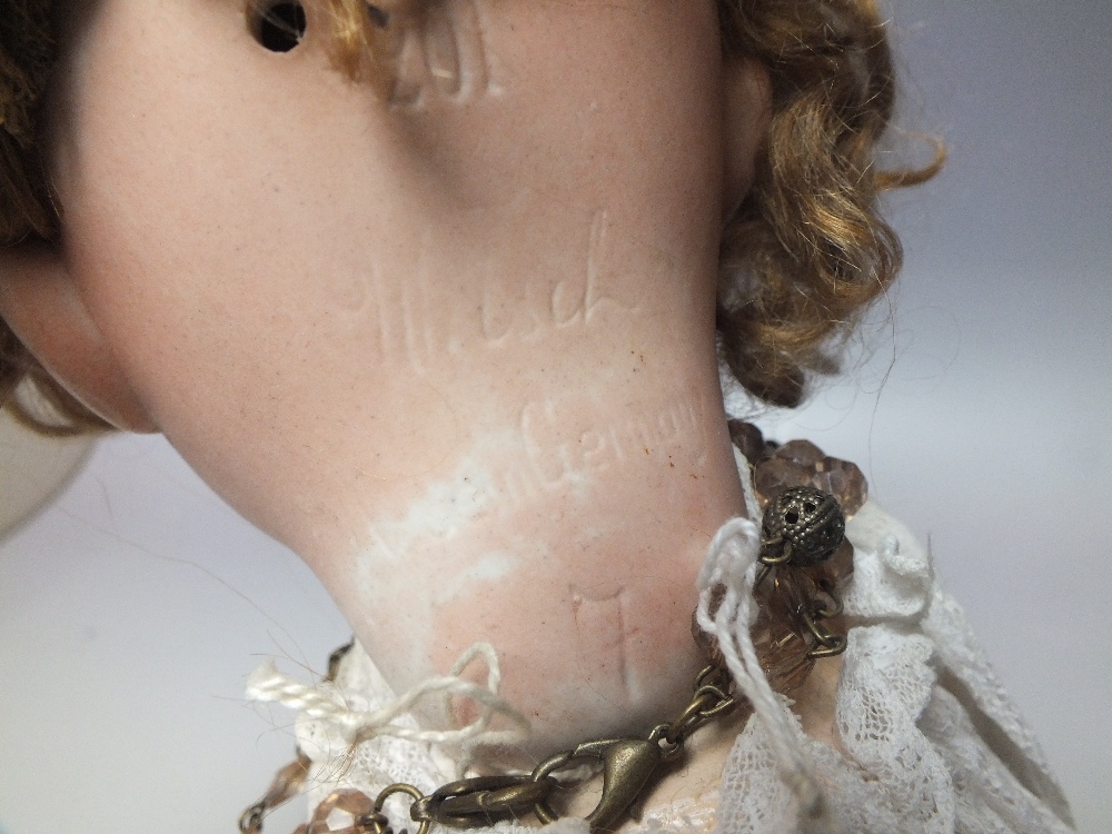 A WITSCH NO 201 GERMAN BISQUE HEADED DOLL, impressed marks to back of head, sleeping eyes, composi - Bild 6 aus 6