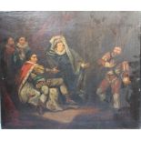 A LATE 18TH / EARLY 19TH CENTURY ENGLISH SCHOOL SHAKESPEAREAN SCENE FROM MACBETH, unsigned, oil on