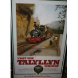 A RAILWAY POSTER 'VISIT THE TALYLLYN RAILWAY', framed and glazed, 100 x 61 cm¦