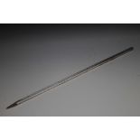 A NOVELTY HALLMARKED SILVER COMBINATION PROPELLING PENCIL AND RULER - LONDON 1957, makers mark E.H,