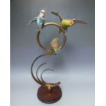 A BORDER FINE ARTS 'BUDGERIGARS' FIGURE BY RICHARD ROBERTS, limited edition number 241 of 950, with