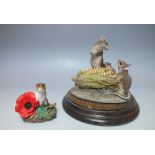A BORDER FINE ARTS 'HARVEST PEACE' FIGURE, together with a harvest mice eating corn group figure on