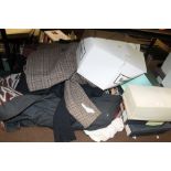 A QUANTITY OF ASSORTED CLOTHING, SHOES, HATS, ETC