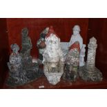 A QUANTITY OF GARDEN ORNAMENTS TO INCLUDE GNOMES