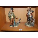 TWO CAPO DI MONTE FIGURES ONE OF A GENTLEMAN HUNTING, PLUS ANOTHER A/F