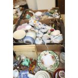 THREE TRAYS OF ASSORTED CHINA AND CERAMICS, TO INCLUDE MASON'S, SYLVAC, LIMOGES, ETC