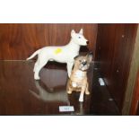 A ROYAL DOULTON FIGURE OF A DOG, TOGETHER WITH ANOTHER FIGURE OF A DOG