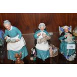 THREE ROYAL DOULTON FIGURES, 'NANNY', 'THE FAVOURITE' AND 'TWILIGHT'