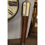 A MAHOGANY STICK BAROMETER MADE IN BLOXWICH