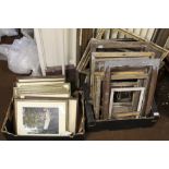 A LARGE QUANTITY OF ASSORTED PICTURE FRAMES, SOME ANTIQUE AND SOME WITH OXFORD RELATED PICTURES,