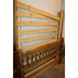 A PINE DOUBLE BED FRAME