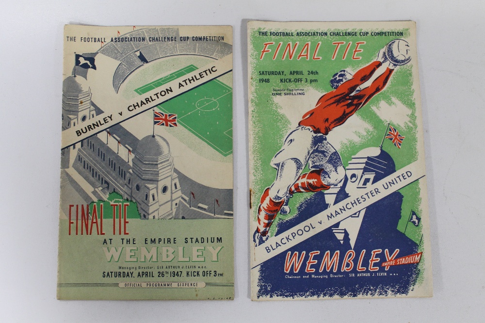 A 1947 F.A. CUP PROGRAMME (BURNLEY V CHARLTON), together with a 1948 cup final programme (Blackpool - Image 2 of 3