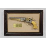 FRANKLIN MINT - REPRODUCTION OF 'GENERAL CUSTER'S REVOLVER', on presentation board