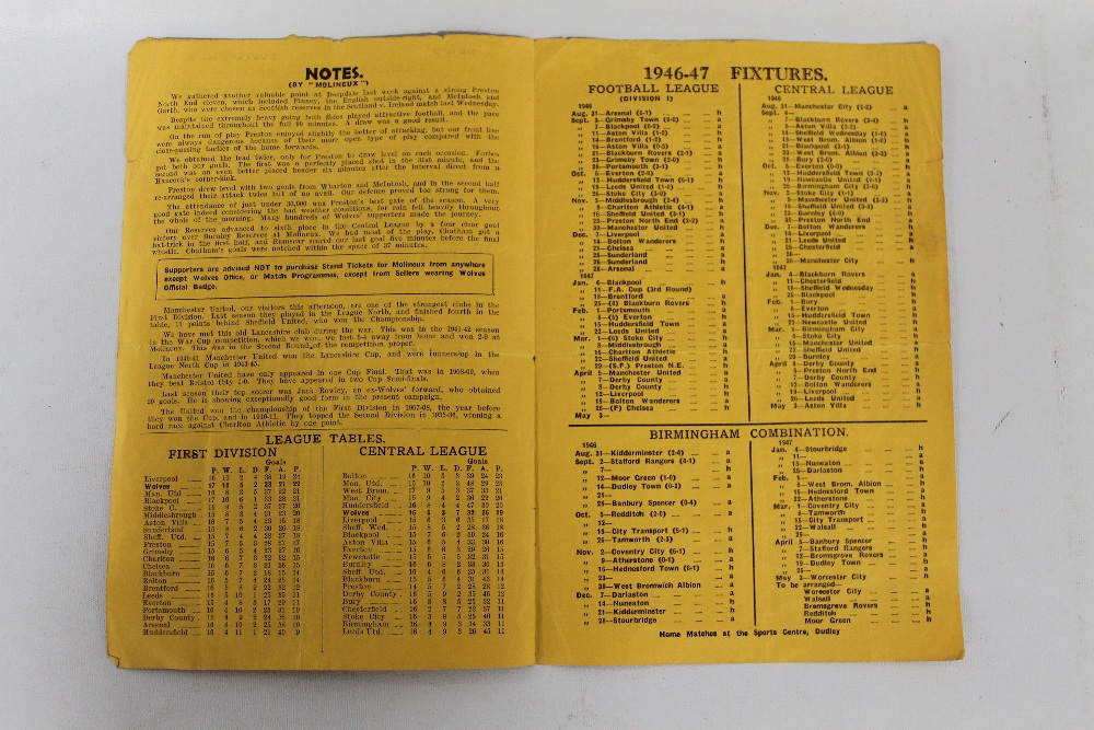 A COLLECTION OF FOOTBALL PROGRAMMES, to include Manchester United v Wolverhampton Wanderers 30/11/1 - Image 4 of 5