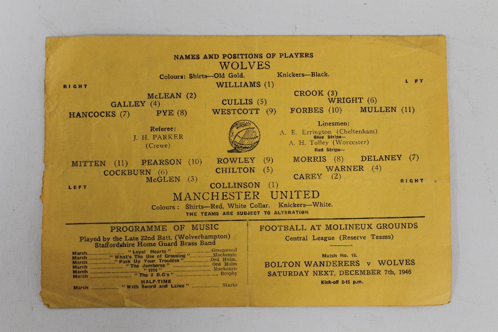 A COLLECTION OF FOOTBALL PROGRAMMES, to include Manchester United v Wolverhampton Wanderers 30/11/1 - Image 5 of 5