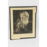 AN UNFRAMED PORTRAIT BEHIND GLASS OF A GENTLEMAN SMOKING A PIPE, signed in pencil 'F. Wugman?'