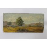 A SMALL UNFRAMED OIL ON BOARD OF A COUNTRY SIDE SCENE SIGNED P.K. SOEST? TO THE LOWER RIGHT (4469)