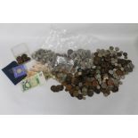 A QUANTITY OF BRITISH AND WORLD COINS, to include, a 1787 parys mine penny token, Victorian coppers