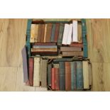 A BOX OF 19TH AND 20TH CENTURY LITERATURE to include J. M. Barrie, H. G. Wells etc., some first edi