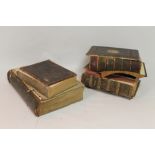 FOUR NINETEENTH CENTURY BIBLES to include one illustrated by Gustav Doré A/F