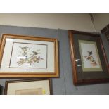 TWO MODERN WATERCOLOURS DEPICTING WRENS ON BRANCHES