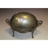 A METALLIC EGG SHAPED DOME TUREEN BY WALKER AND PAUL SHEFFIELD