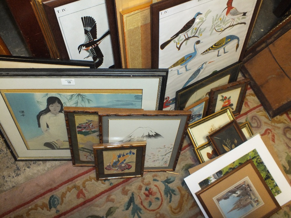 LARGE QUANTITY OF ORIENTAL PICTURES, EGYPTIAN PRINTS ETC TWO INCLUDE WATER COLOURS
