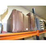 THREE VINTAGE LEATHER SUITCASES TO INC A GLOBE TROTTER EXAMPLE