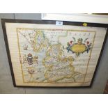 A FRAMED MAP OF LANCASHIRE