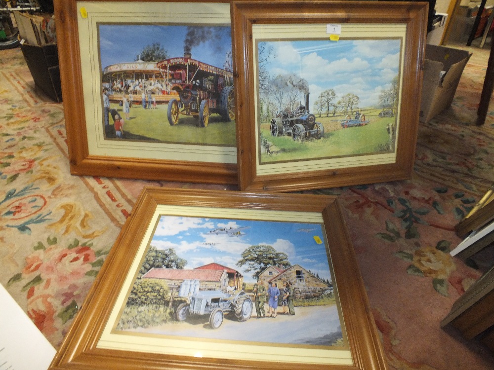 SET OF THREE FRAMED AND GLAZED TREVOR MITCHELL PRINTS