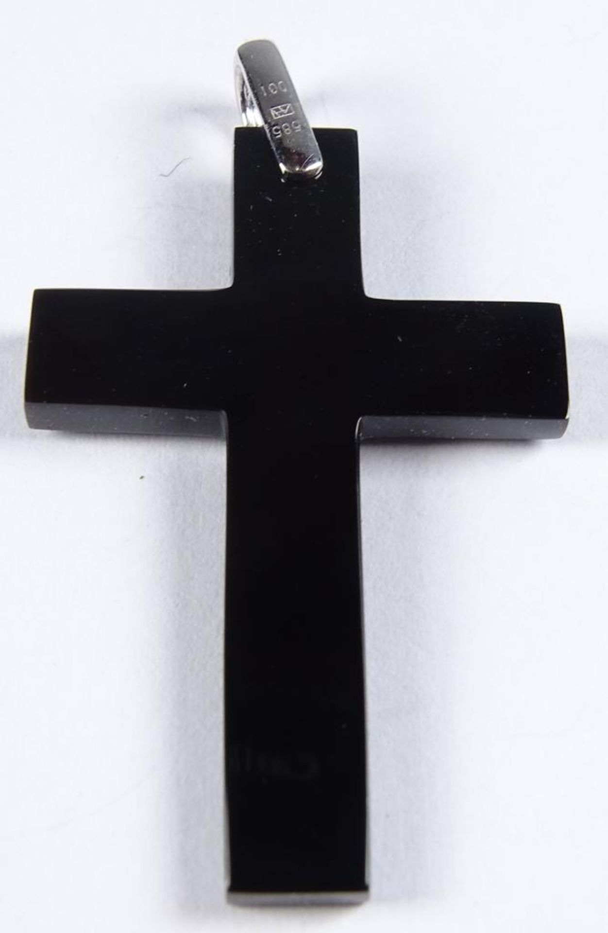 Kreuz Anhänger, Onyx und Diamant, L-3,6c - Bild 3 aus 3