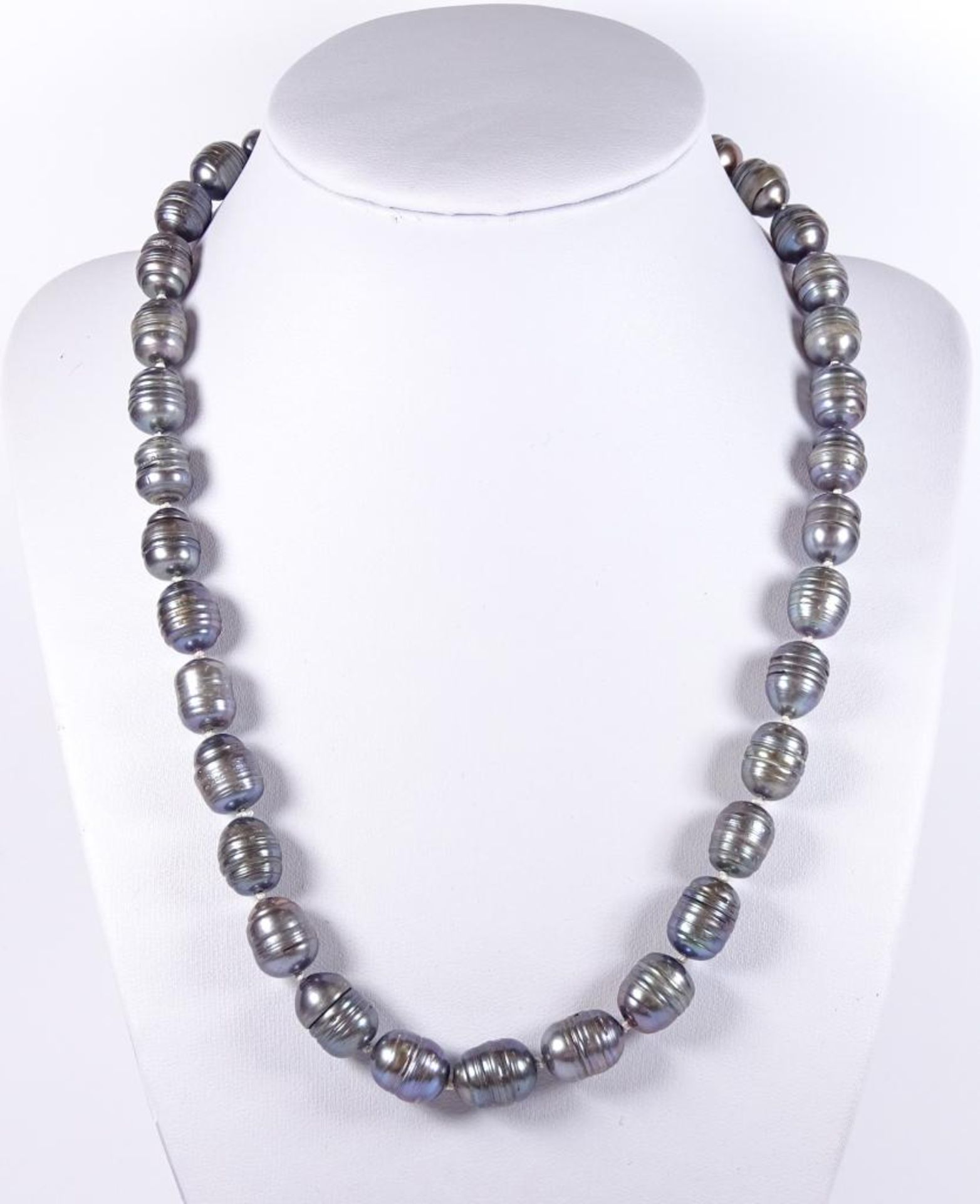 Tahitiperlen? Halskette,mit Silberschliesse -925-in Kugelform, ca.L- 47cm - Bild 2 aus 5