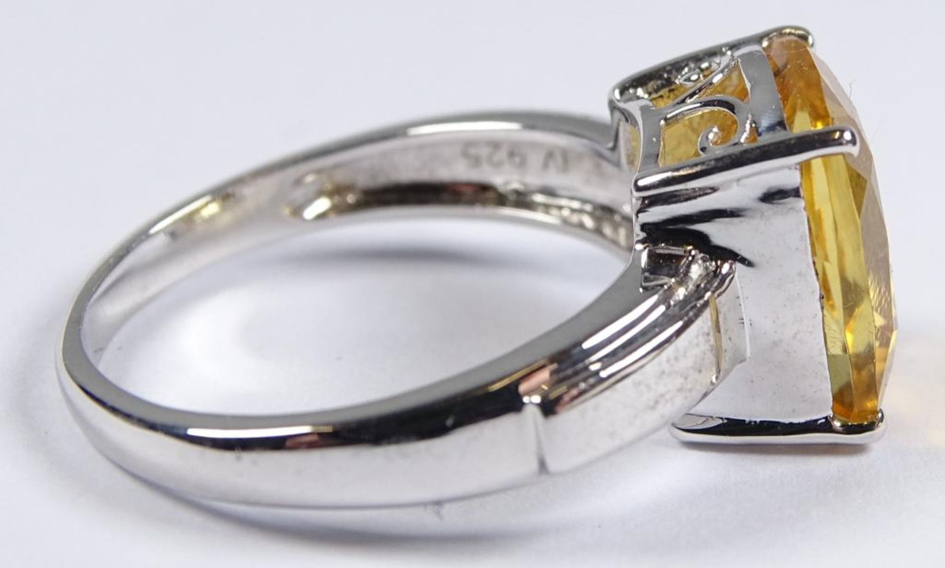 Ring, Silber -925- Citrin, 4,6gr., RG 60 - Bild 7 aus 8