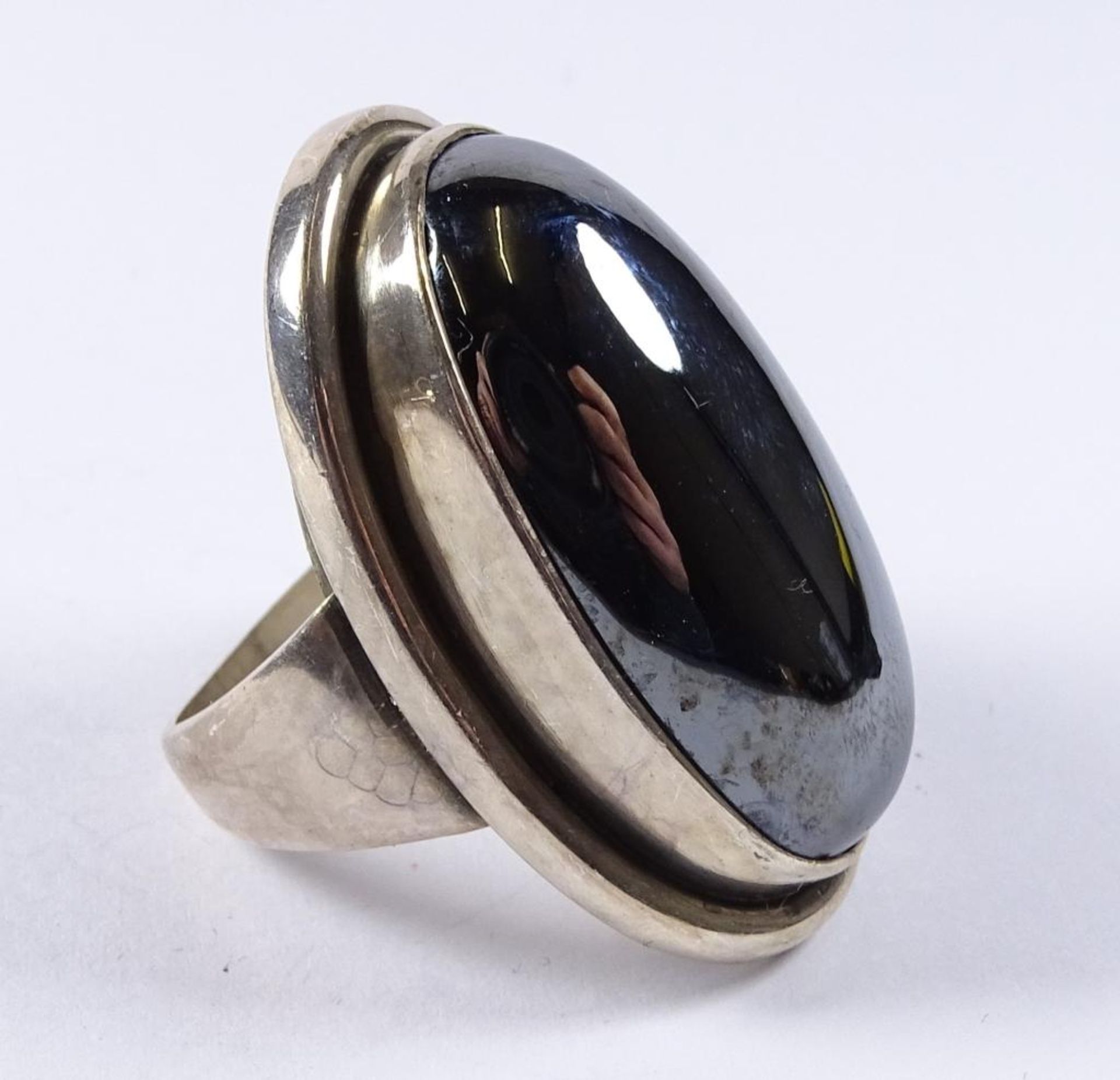 Designer Ring, Georg Jensen, Denmark , Silber -925- , Hämatit, L-3,5cm, 24,5gr - Bild 3 aus 5