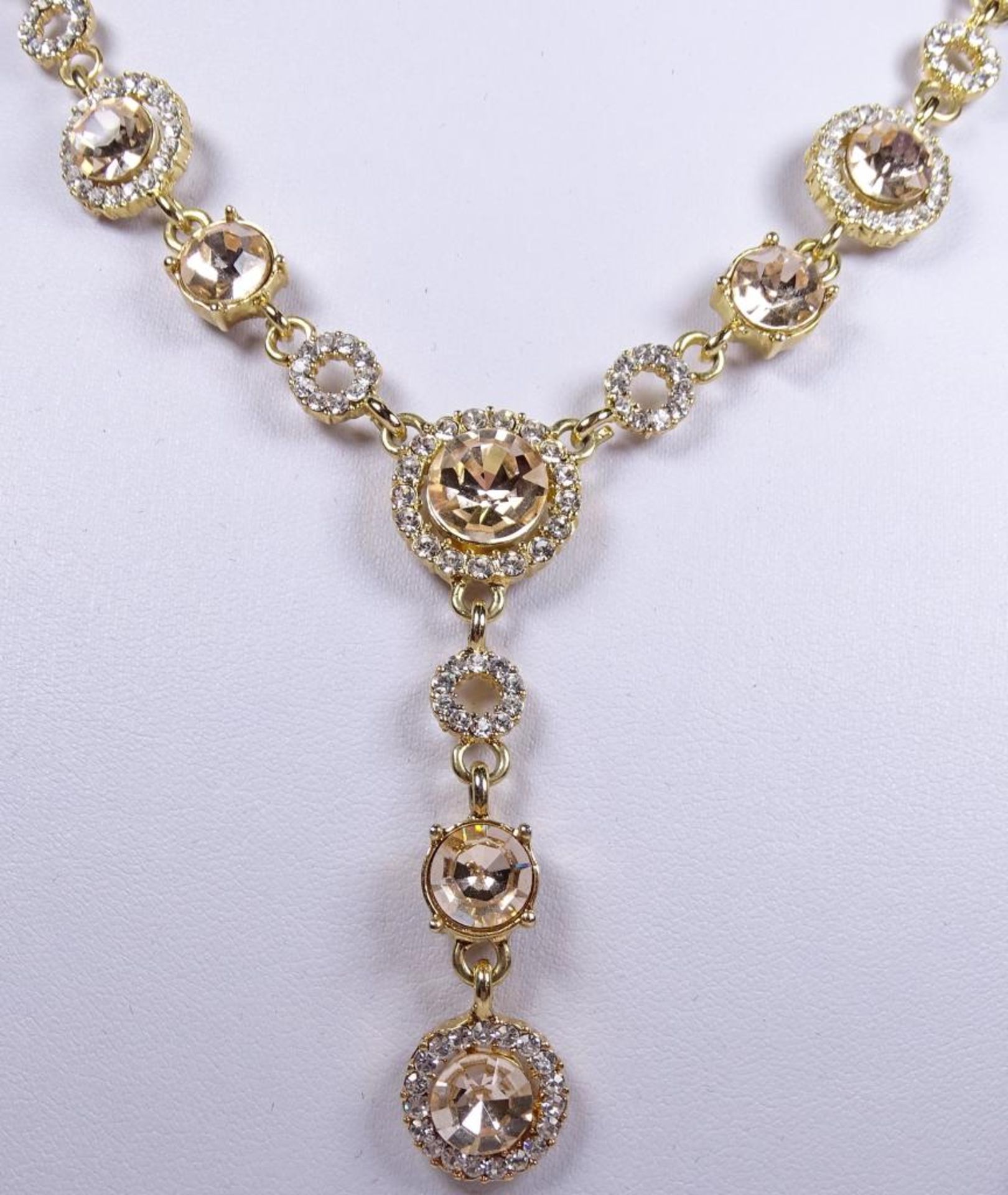 Collier "senso di donna",vergoldet, Strass, ca.L- 43-51 cm - Bild 3 aus 3