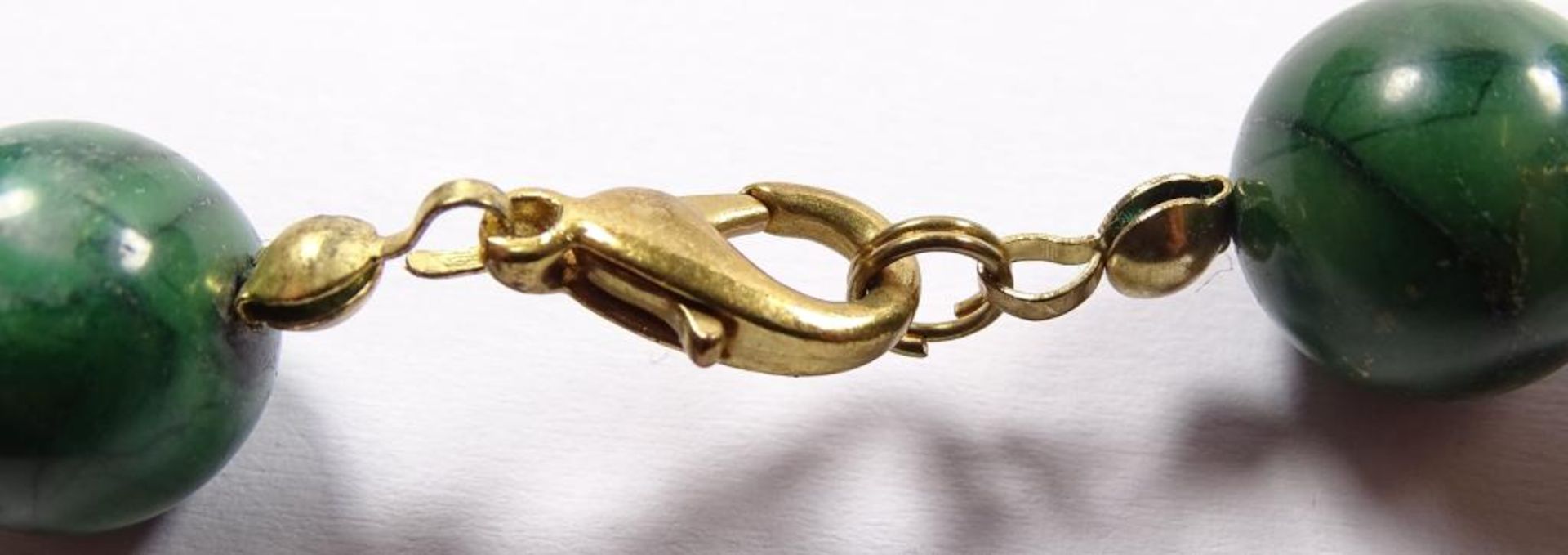 Malachit Halskette, Kugelförmig, Metallschliesse, ca.L- 45cm, d-12 m - Bild 4 aus 4