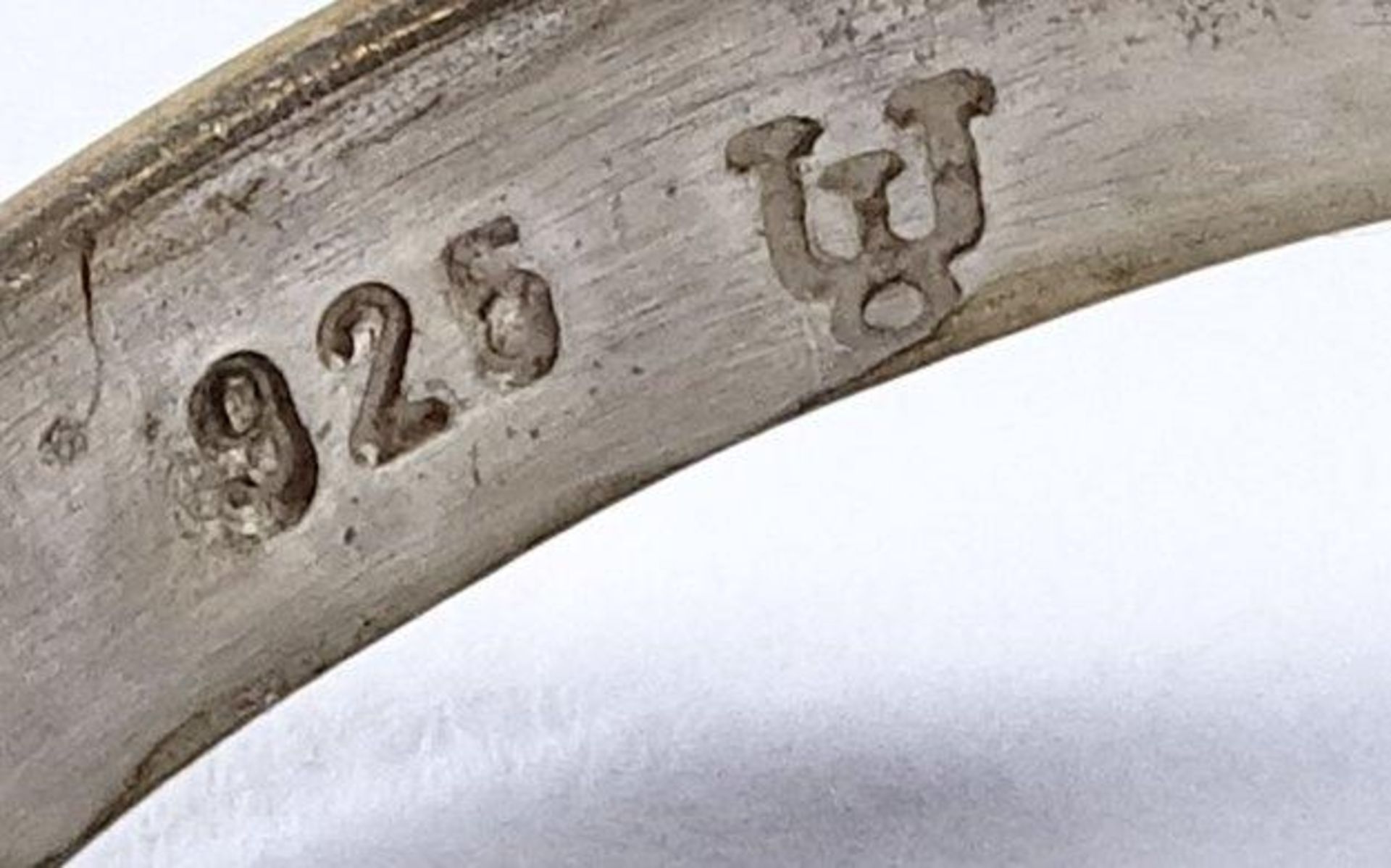 Ring, Silber -925- mit einem kleinem Amethyst, 4,4gr., RG 55, Kopf d-1,9cm - Bild 5 aus 7