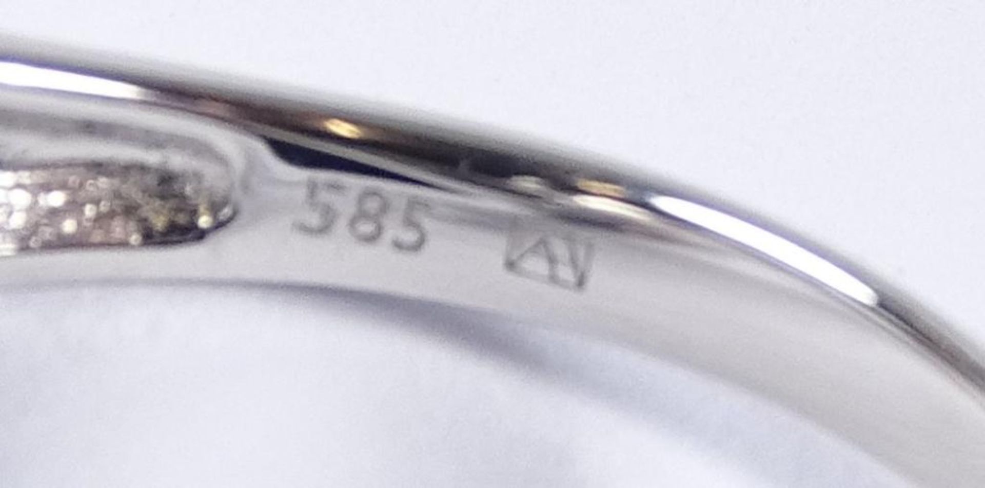 Ring,WG 585/000, Südseeperle d-11,3mm,mit schwarzen Diamanten zus. 1,6ct., 9,3gr., RG 5 - Bild 8 aus 10