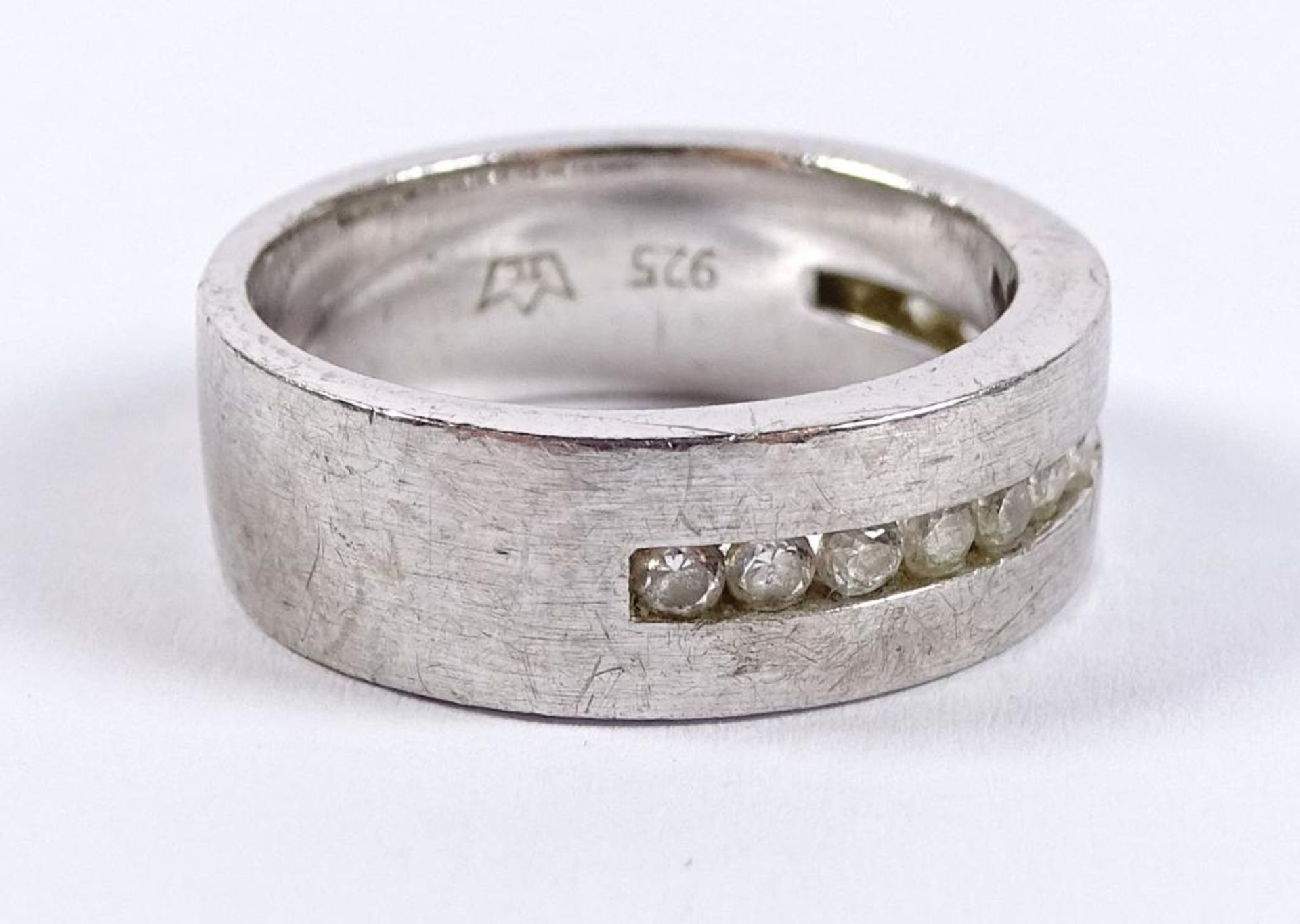 Ring,Silber -925- mit klaren Steinen, 7,8gr., RG 56 - Bild 2 aus 3
